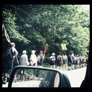 The March was nearly 800 people long at the final stretch.